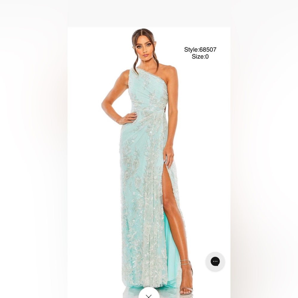 One shoulder side cut embellished gown